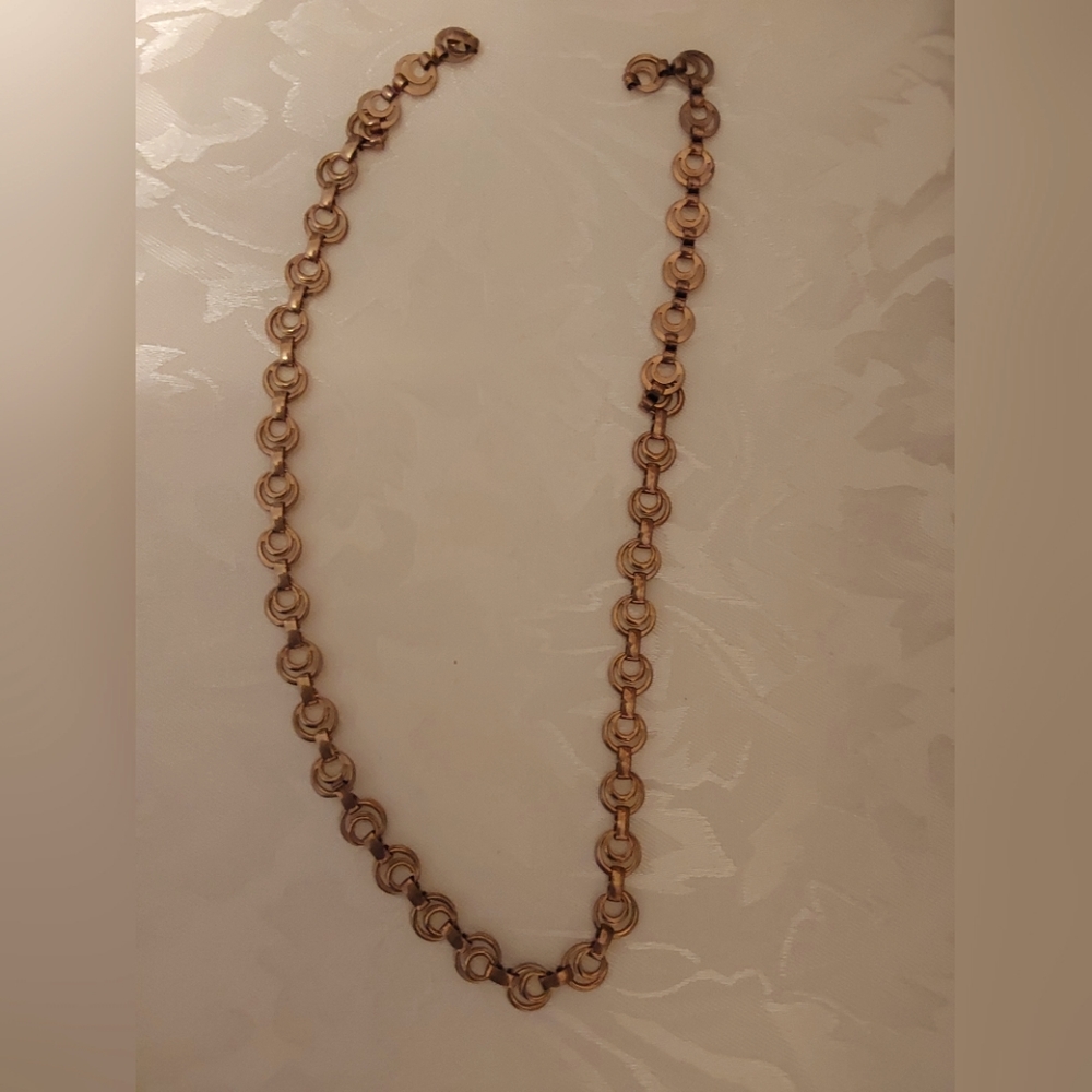Vintage one of a kind handmade bronze colored necklace